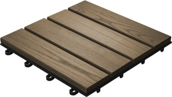 planeo piastrella per legno per esterni termo-cenere liscio 30x30 cm - 6 pz.