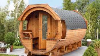 barile sauna planeo Premium Svenja 1 thermowood montato