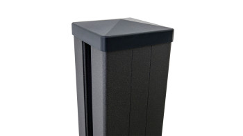 planeo Gardence Metallic - Palo in alluminio per tassellare antracite DB703 9x9x100cm incl. tappo