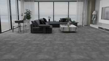 planeo Vinile rigido a clic - Grigio antracite | Piastrella XXL