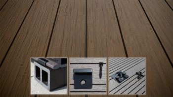 planeo AntikWood WPC set completo di tavole massicce - marrone antico invecchiato