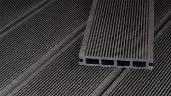 planeo ECO-Line WPC decking board camera cava grigio scuro - liscio/scanalato