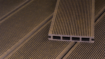 planeo ECO-Line WPC decking board camera cava marrone scuro - liscio/scanalato