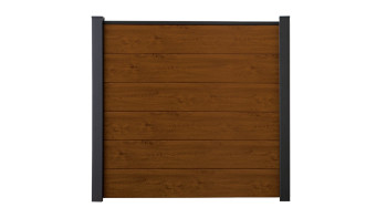 planeo Basic - PVC Plug-in Fence Square Golden Oak 180 x 180cm