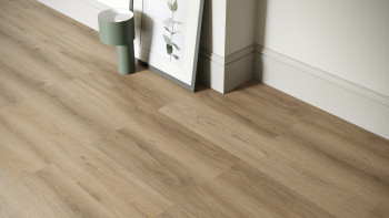 planeo Rigido Vinile ad incastro - SolutionX 2in1 Oak Light Brown | Isolamento acustico integrato (ECF-0008)