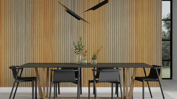 planeo Pannelli acustici Pro - Rovere rustico 250 x 60 cm | Supporto in feltro da 8 mm