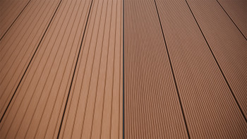 planeo LineWood WPC Pannello per decking solido - marrone chiaro 3m scanalato/scanalato