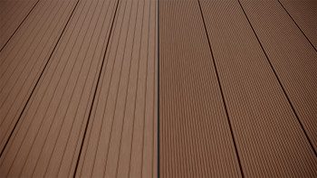planeo LineWood WPC Pannello per decking solido - marrone scuro 3m scanalato/scanalato