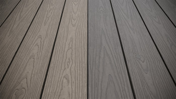 planeo CoEXWood WPC tavola con rivestimento solido - Grigio antracite/Grigio-marrone 3m strutturato