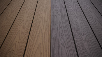 planeo CoEXWood WPC tavola con rivestimento solido - Marrone chiaro/Marrone scuro 3m strutturato