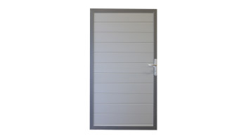 planeo Alumino - Porta universale grigio argento con telaio in alluminio antracite