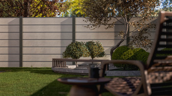 planeo Gardence Deluxe - Recinzione in BPC Bicolore White