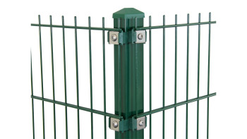 pali d'angolo tipo P verde muschio per recinzioni a doppia barra - altezza recinzioni 1230 mm
