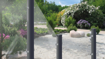 planeo Gardence Flair - Porta in vetro trasparente DIN universale con telaio in alluminio 100 x 180cm