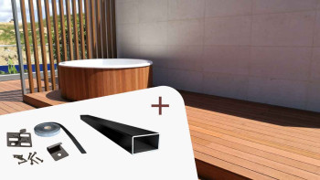 planeo set completo legno per esterni 1.85m solido asse bambù luce liscia/scanalata