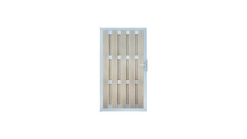 planeo Gardence Premade - Porta BPC DIN Sinistro BiColor Sabbia 100 x 180 x 4,0cm - telaio argento