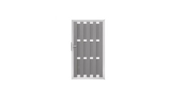 planeo Gardence Premade - Porta BPC DIN Destro Grigio chiaro 100 x 180 x 4,0cm - telaio argento