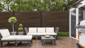 planeo Solid Grande - recinzione a innesto standard noce co-ex