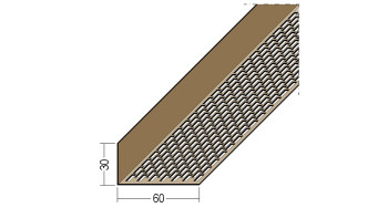 Profilo angolare di ventilazione planeo Protect - LÜW 30x60x2500mm marrone