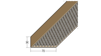 Profilo angolare di ventilazione planeo Protect - LÜW 30x70x2500mm marrone