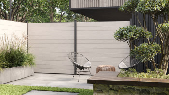 recinzione planeo Gardence WPC - BiColor White incl. inserto design a scelta 180 x 180 cm