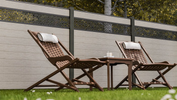 planeo Gardence Strong - recinzione a innesto BPC Abstract Bi-Color Sand 180 x 180 cm