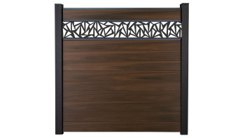 planeo Gardence Strong - recinzione a innesto BPC Triangolo noce co-ex 180 x 180 cm