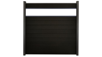 planeo Gardence Strong - recinzione a innesto BPC Vetro satinato nero co-ex 180 x 180 cm