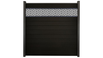 planeo Gardence Strong - recinzione a innesto BPC Foglie nere co-ex 180 x 180 cm
