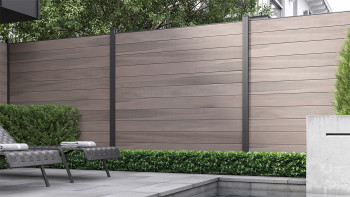 recinzione planeo Gardence WPC - Desert co-ex incl. inserto design a scelta 180 x 180 cm