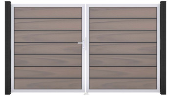 planeo Gardence Deluxe - Porta BPC - DIN Sinistro 2 ante Bicolore co-ex con telaio in alluminio argentato