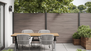 recinzione planeo Gardence WPC XL - BiColor co-ex incl. inserto design a scelta 180 x 180 cm