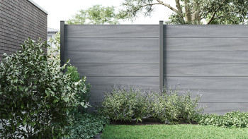 planeo Solid Grande - recinzione a innesto standard stone grey co-ex