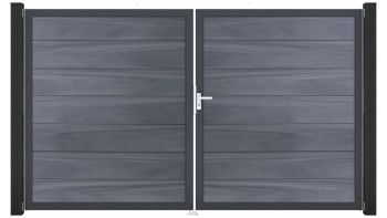 planeo Gardence Strong XL - Porta BPC - DIN Destro 2 ante in cox Grigio pietra con telaio in alluminio antracite