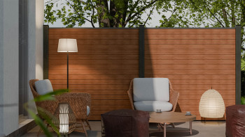 planeo Gardence Trendy - Recinzione a rombi BPC - Teak coestruso 180 x 180 cm