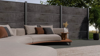 planeo Gardence Resistant - recinzione a innesto in HPL grigio antracite 180 x 183 cm