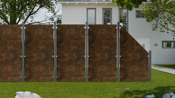planeo Gardence Resistant - Recinzione privacy in HPL con bordo effetto ruggine 90 x 180cm