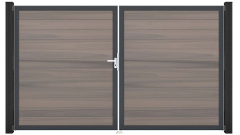 planeo Gardence Strong - Porta BPC - DIN Sinistro 2 ante Bicolore co-ex con telaio in alluminio antracite