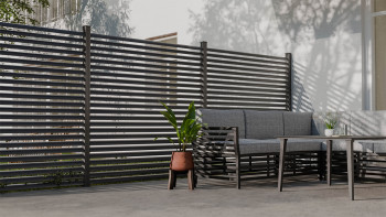 planeo Gardence Metallic Ellipse - Recinzione da giardino in alluminio quadrata Antracite | DB703