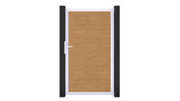 planeo Gardence Simply - Porta universale in PVC Quercia nodosa naturale con telaio in alluminio in argento | EV1 100 x 180 cm