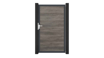 planeo Gardence Simply - Porta universale in PVC Quercia Monumento con telaio in alluminio antracite | DB703 100 x 180 cm