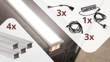 planeo Gardence Lights - set di illuminazione del recinto per 4 strisce luminose