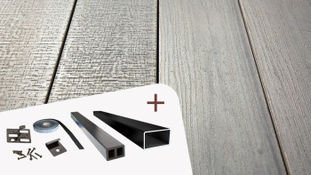 TitanWood set completo struttura in legno massiccio grigio chiaro