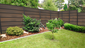 planeo Solid Grande - recinzioni da giardino in noce premium coex