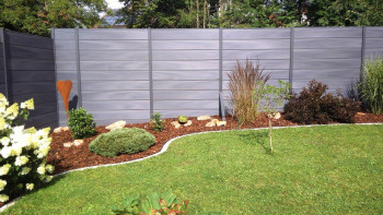 planeo Solid Grande - recinzioni da giardino premium stone grey coex