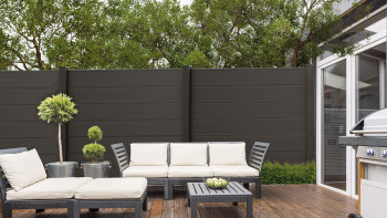 planeo Solid Grande - recinzione a innesto standard grigio antracite