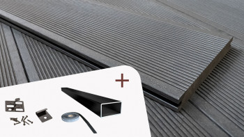 planeo set completo ECO-Line solido grigio scuro struttura scanalata