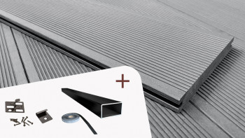 planeo set completo ECO-Line solido grigio chiaro struttura scanalata