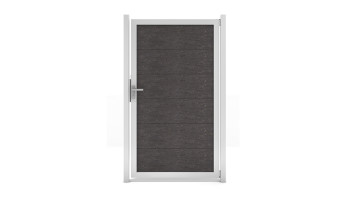 planeo Gardence Guard - Porta universale BPC Grigio antracite con telaio in alluminio in argento | EV1