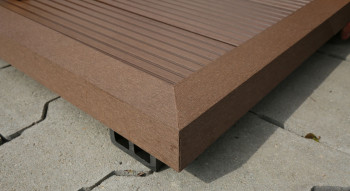 planeo pavimenti WPC striscia angolare marrone scuro per tavole da decking - 2,2m